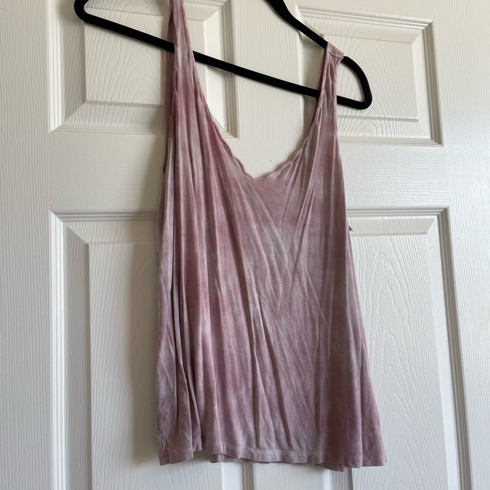 pink/mauve tie dye tank top